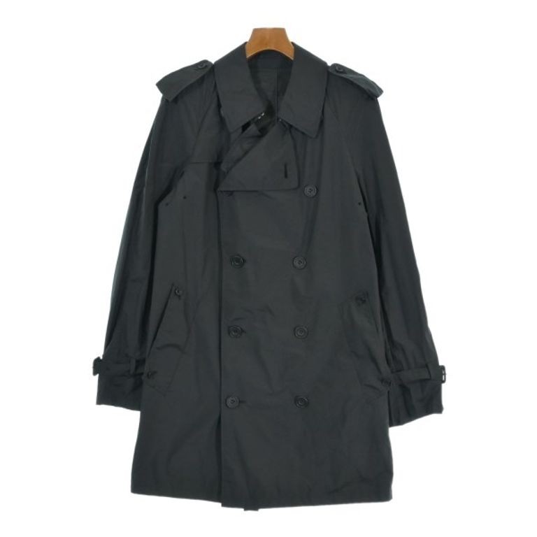 Aquascutum 外套 長版風衣 大衣 風衣 男性 黑色 日本直送 二手