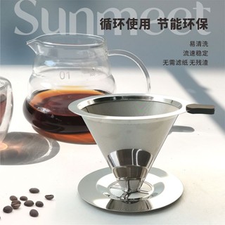 ✨臺灣熱賣V60不銹鋼濾盃手衝咖啡過濾網免濾紙茶隔渣漏鬥304雙層咖啡過濾器