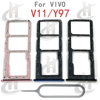 適用於 VIVO V11 / Y97 Sim 卡託盤插槽支架卡支架讀卡器 SD 插槽適配器更換零件