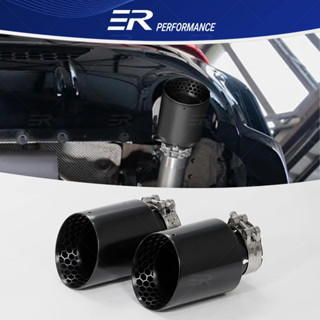 ER陞級排氣尖頭汽車配件蜂窩啞光黑色不銹鋼消聲器高爾夫GTI MK7尾尖改裝ER LOGO