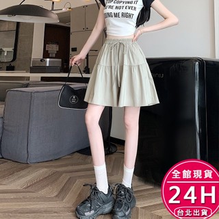 【梨卡】隔日到貨 女裝 短褲 短褲裙 闊腿褲【有口袋】半身裙褲 夏季短褲 薄款短褲裙 居家短褲 GA570【現貨24H】