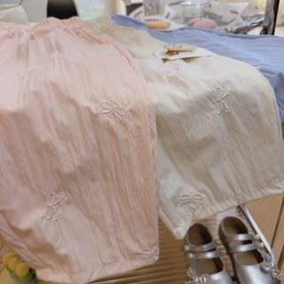 新款熱賣【店鋪熱銷】2025女童夏季防蚊褲寶寶新款刺繡蝴蝶結寬褲中兒童洋氣彎刀褲