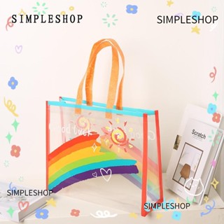 SIMPLESHOP 手提包,大容量防水彩虹單肩包,PVC 游泳收納包沙灘