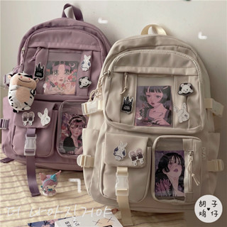 後揹包 揹包 大容量Backpack with large capacity風大容量高中學生後揹包女韓版原宿ulzzan