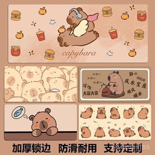 【現貨】卡皮巴拉滑鼠墊桌墊 水豚君鍵盤墊 超大可愛創意文字辦公室電腦桌麵墊 筆記本鍵盤桌墊