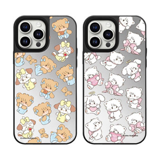 鏡面 磁吸 貓咪兔子 適用於蘋果iPhone 16 pro max 手機殼 15 plus 新款 14 13 12 卡通