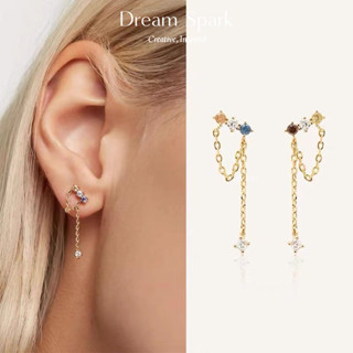 Dream Spark｜彩鑽鋯石耳環流蘇鏈條小眾特別