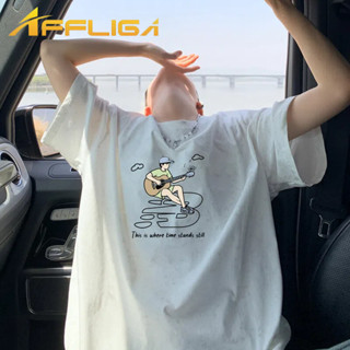 ✦AFFLIGA✦【M-5XL】2025夏季新款男士寬鬆舒適男士簡約潮牌印花圓領短袖T恤半袖T男士寬鬆慵懶上衣
