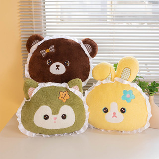 【新品】36cm可愛小熊靠枕狐狸兔子禮物陪伴陪睡擺件ins風可愛動物少女抱枕辦公室沙發靠墊玩偶卡通辦公午睡室靠枕