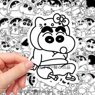 【現貨直髮】100張黑白卡通蠟筆小新簡約貼紙創意搞笑表情包個性ins高顏值防水 學校周邊相互送禮 生日