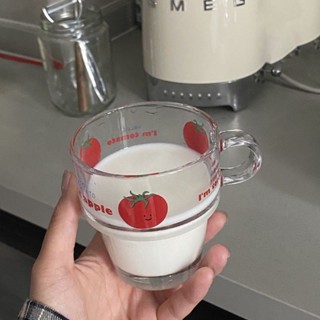 小眾復古番茄玻璃杯ins高顏值牛奶咖啡杯居家喝水杯啤酒飲料杯子drdt