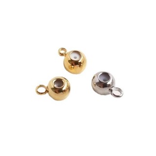 宏雲Hongyun-Ala新品-18K包金14K淺金保色帶吊環矽膠定位珠調節珠diy飾品配件鏈條隔珠