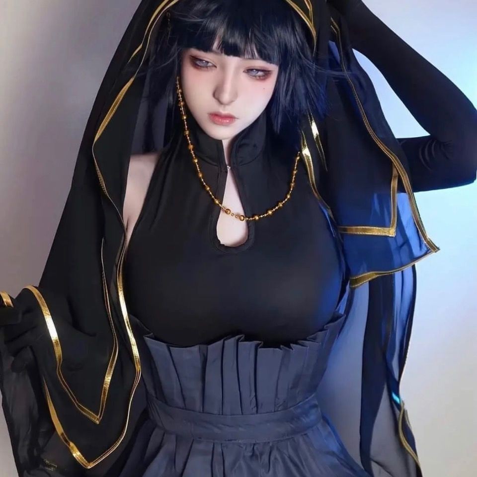 芊芊優選 熱賣下殺火影忍者日向雛田cosplay 劇場版 THE LAST 雛田 黑色婚紗裙cos服 性感長裙禮服