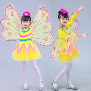 5982人好評花仙子兒童動物表演服幼兒表演服女童翅膀舞蹈服蟲兒飛蝴蝶表演服5.1xiaoli