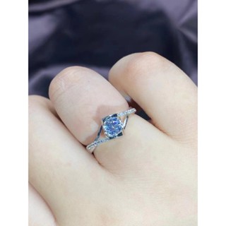 莫桑鑽戒指天使之吻莫桑鑽女戒情侶戒指純銀鍍PT950鉑金 不褪色不過敏主石0.5-1克拉D色VVS1 GRA證書 1對1