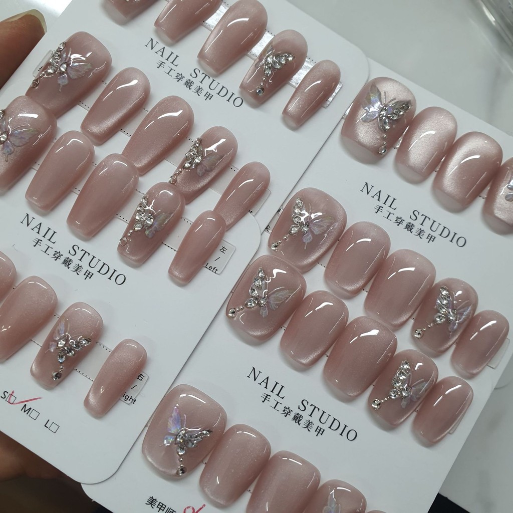 [手工穿戴甲]上春山  穿戴甲美甲貼片指甲貼片光療美甲美甲甲片美甲飾品美甲材料美甲貼紙 