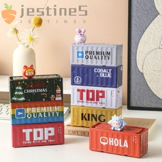 JESTINE泡泡瑪特顆粒收納,工業風桌面收納盒Popmart展示盒,復古工業風鐵皮迷你鐵藝收納盒