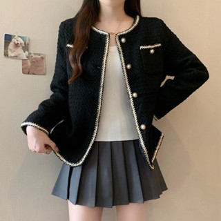 實拍秋冬裝新款大碼女裝夾棉加厚小香風高階感小個子法式名媛外套