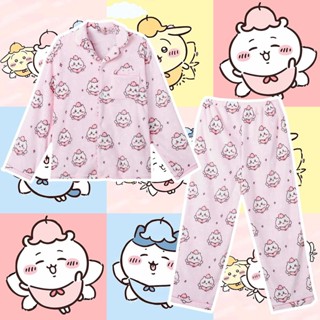 🚀臺灣發貨 秋冬睡衣 吉伊卡哇 chiikawa 小八 法蘭絨睡衣女 加絨加厚 毛絨保暖 烏薩奇 居家睡衣 毛絨睡衣