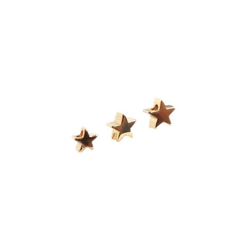 宏雲Hongyun-Ala新品-保色配件14k包金五角星隔珠小星星通孔散珠diy手工串飾品耳飾材料