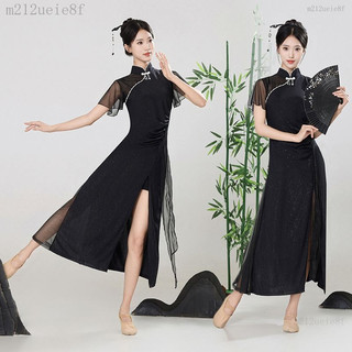古典舞旂袍 夏季新款古典舞旂袍 舞蹈服裝 飄逸中國舞彈力身韻練功錶演服eie8f