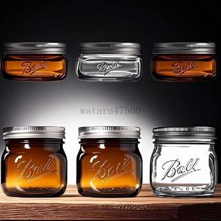 臺灣熱銷Ball masonjar 棕色梅森罐密封寬口玻璃儲物瓶罐茶葉避光高檔茶色