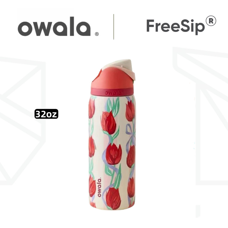 Owala FreeSip 24 盎司/32 盎司鎖蓋瓶 - 不銹鋼,絕緣,適合健身房和旅行