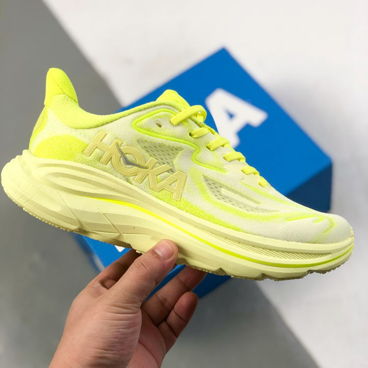 HOKA Clifton 10 男士跑步鞋輕便緩震透氣防滑綠色