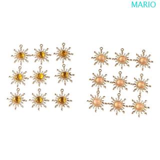 MARIO 10 件寶石太陽吊飾,迷人 DIY 工藝首飾配件,多用途閃亮閃亮巴洛克風格寶石吊墜首飾製作