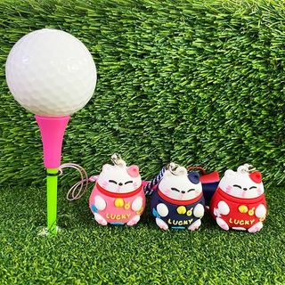 ⛳卡通高爾夫球tee 高爾夫球釘 GolfTee 卡通招財貓高爾夫tee 掛飾GOLF TEE 耐打塑膠球座 配件Tee
