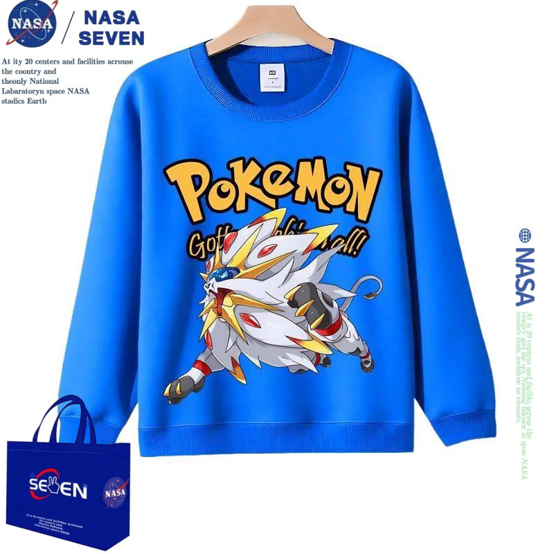 秋冬新款男童長袖T恤兒童大學T上衣圓領寬鬆精靈寶可夢大學T恤男童兒童中大童秋季神奇寶貝噴火龍皮卡丘周邊男童衣服