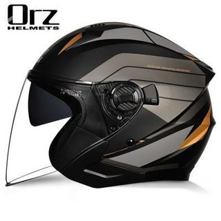 2026-ORZ-雙鏡片安全帽 摩托車半覆式 摩托車頭盔 3/4安全帽 透明鏡片 彩色鏡片 四分之三安全帽 電瓶車安全帽
