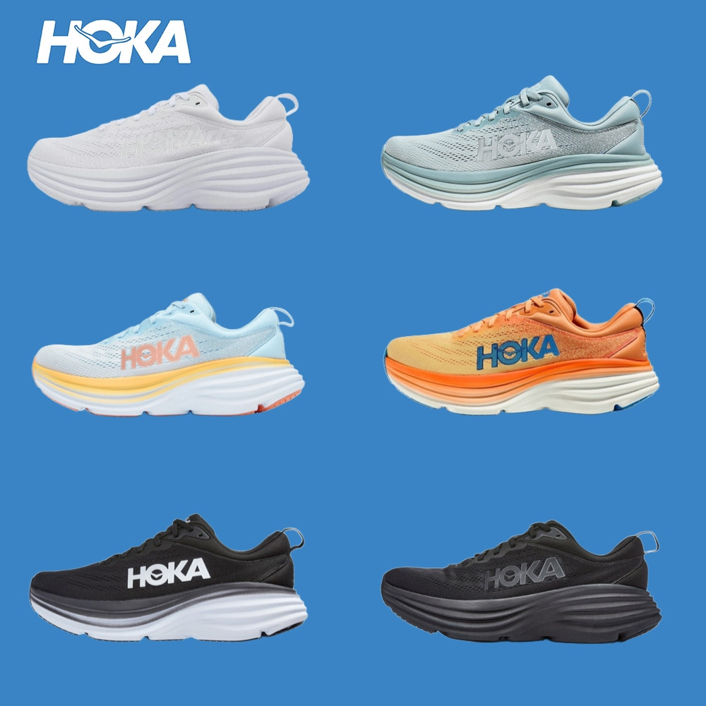 ILD6  HOKA ONE ONE Bondi 8 男女舒適 織物 透氣 回彈 厚底跑步鞋 運動鞋