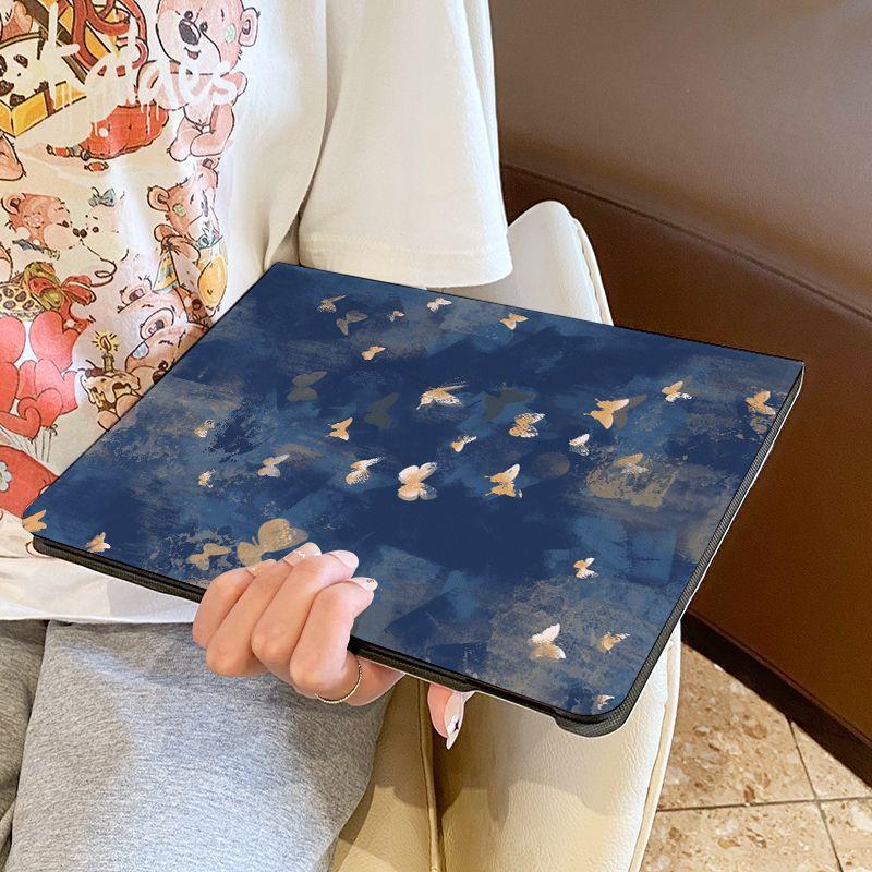 卡通藍色蝴蝶 防摔 蘋果iPad pro Air5 Air4 mini6 11A16 10 9 8 7 10.9吋保護套