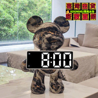 🥇臺灣限時優惠免運電子時鐘 電子鐘 時鐘擺飾 玄關擺飾 時鐘 數字時鐘 創意時鐘創意水轉印暴力熊時鐘擺件客廳臥室玄關桌