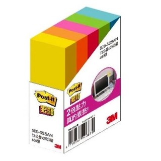 3M 利貼 狠黏便條紙 500-5SSAN 5色 便利貼 【金玉堂文具】