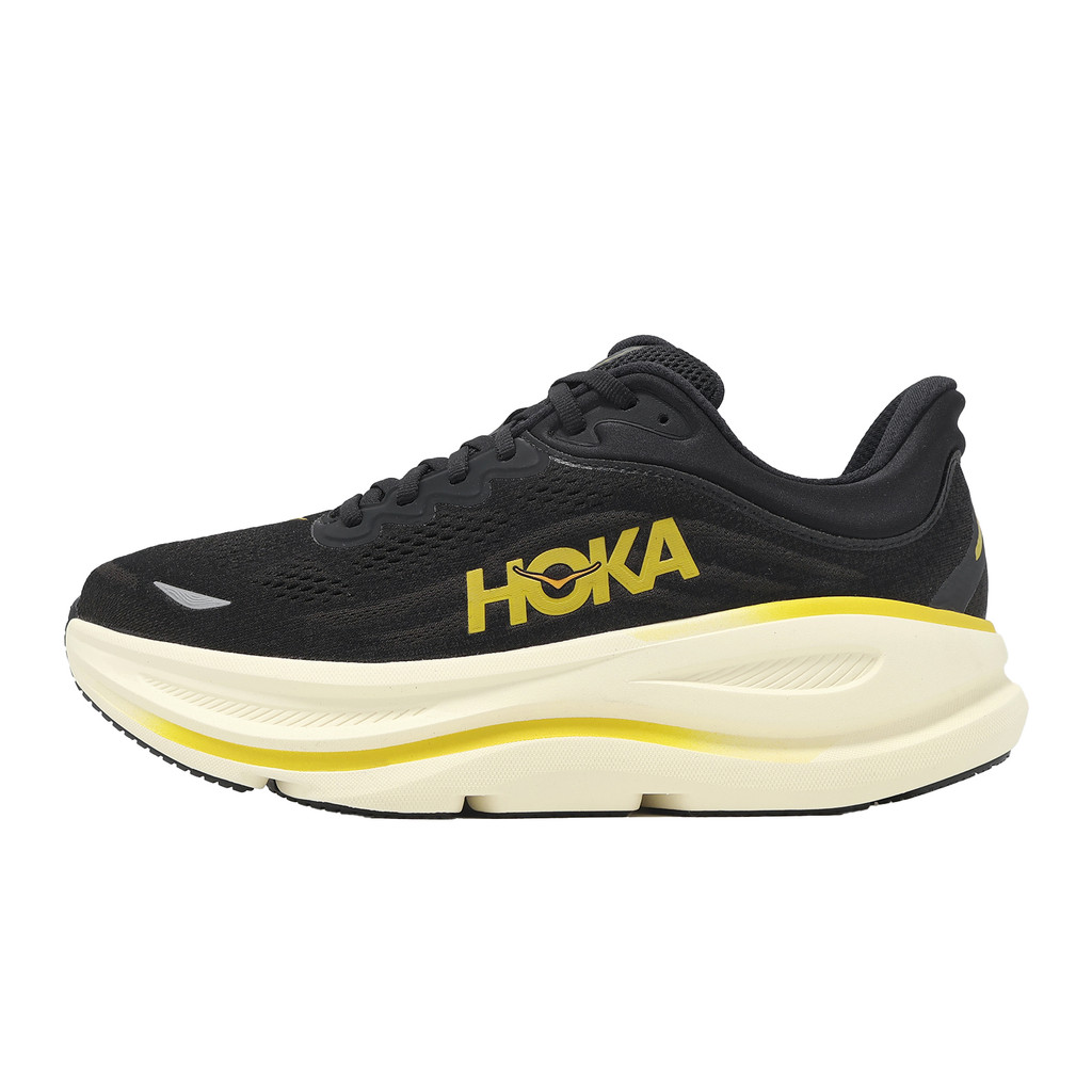 Hoka 慢跑鞋 Bondi 9 男鞋 黑 黃 厚底 緩震 回彈 運動鞋 1162011CWG [ACS]