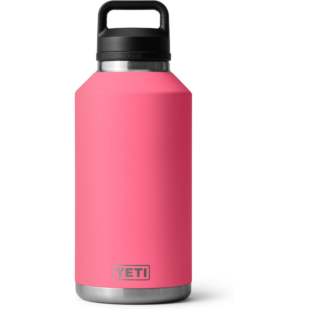 YETI Rambler 64 盎司瓶裝,真空絕緣,防漏,帶 Chug 蓋的不銹鋼,熱帶粉色