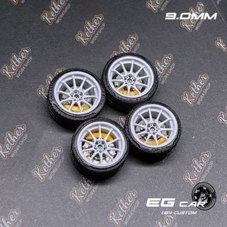 【阿雲】EGwheels Rays CE28 分件款 附帶卡鉗碟盤 9.0mm 1/64 改裝輪框 靜態無軸