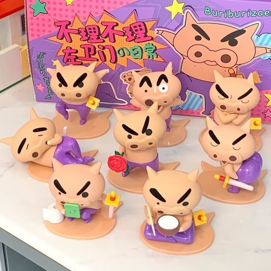 冬漫限定~🌟蠟筆小新不理不理左衛門的日常盲盒潮玩手辦公仔桌面擺件玩具禮物