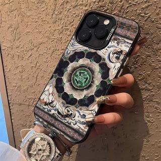 蘋果磁吸殼Magsafe蘋果15promax手機殼iPhone1614131211彩銀敦煌三兔井