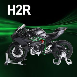 川崎h2r摩托車模型合金模擬噴霧機車模型兒童玩具擺件禮物HJWJC