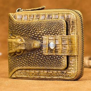 免運🛒全場8折👜STEEL LION男士復古鱷魚紋牛皮錢包頭層牛皮短款多卡位錢夾皮夾 男包 包包