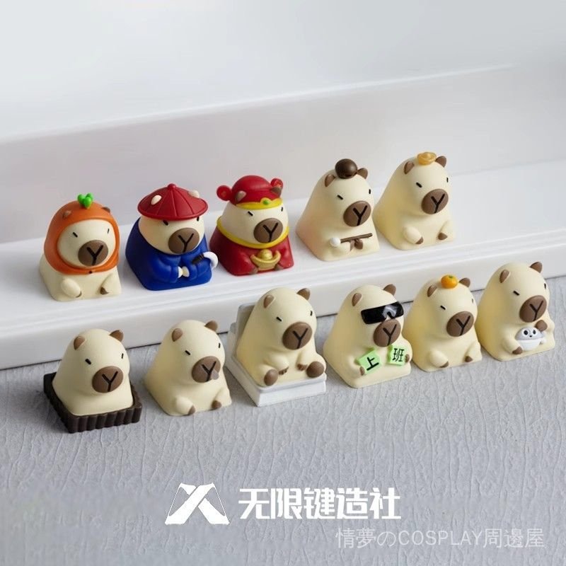 個性鍵帽 卡皮巴拉個性鍵帽樹脂水豚機械鍵盤單顆個鍵帽外設 個性鍵帽 機械鍵盤 生日禮物 禮物 週邊【DD】