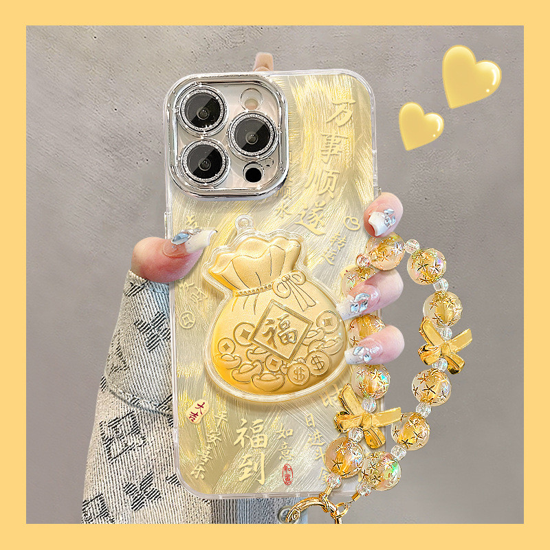 ZX甄選✨17手機殼 福袋貼件手鏈適用蘋果17羽紗手機殻iphone15promax國潮16創意14女