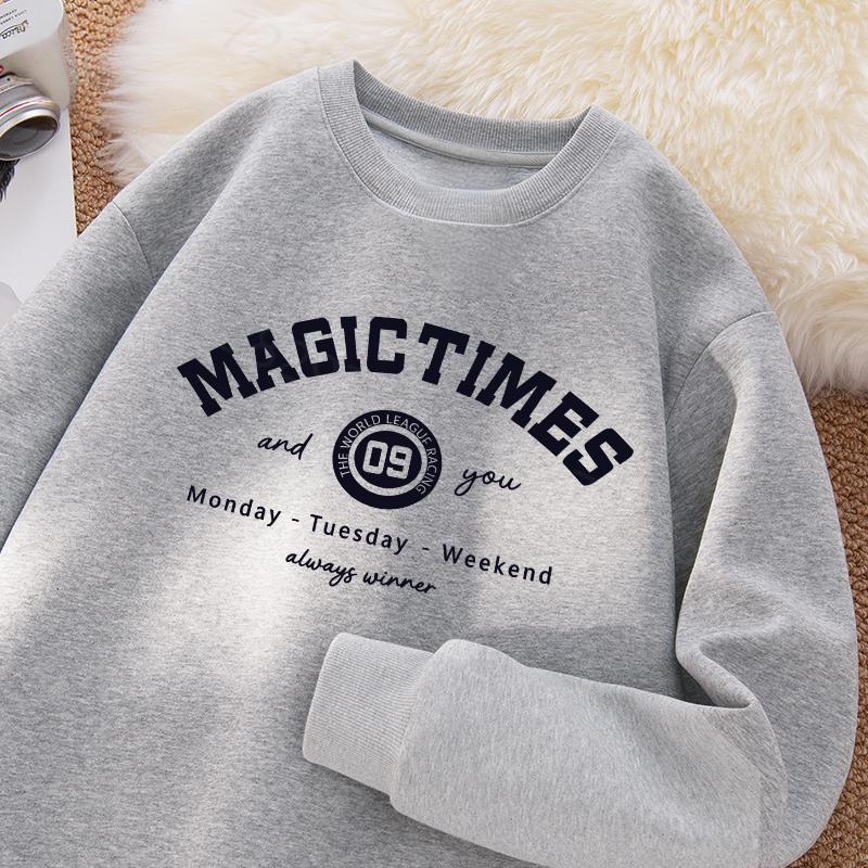 【超高品質 超高CP值 隔日到達】純棉大學t休閒重磅長袖衛衣簡約Oversize寬鬆圓領衛衣情侶大尺碼內刷毛長袖男上衣男