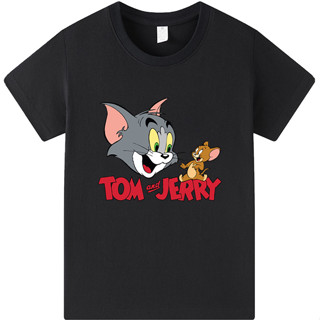[現貨下單】Tom and Jerry 兒童圓領貓和老鼠上衣棉短袖T恤休閑透氣棉卡通上衣