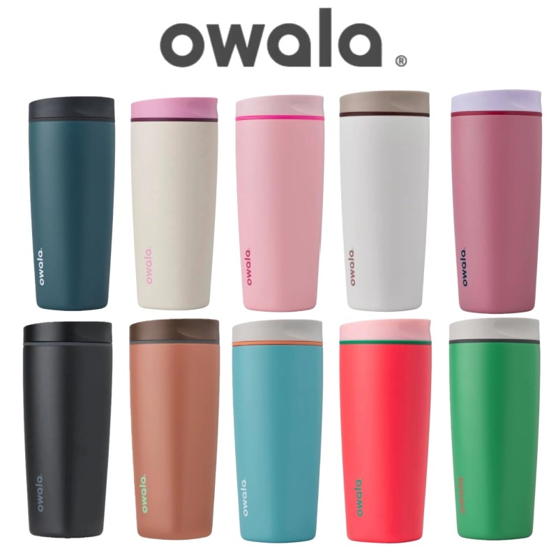 Owala SmoothSip Slider Tumbler 12oz 20oz 防漏不銹鋼保溫咖啡杯便攜旅行和運動水壺