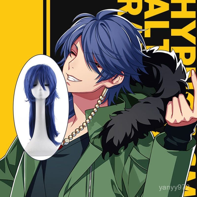 【毛量豐盈】動漫cos假髮 催眠麥克風有棲川帝統二次元藍色cosplay假髮