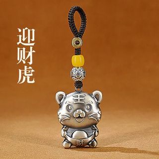🔑汽機車零件🔑 汽車鑰匙圈 純銀 鑰匙扣 生肖虎 本命年禮物 男女款 復古風 小老虎 吊飾 情侶款 鑰匙鏈 配件